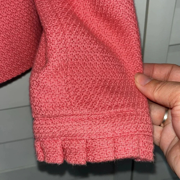 Pretty pink vintage blazer feminine size 2 textured lined pleated cuffs neckline - Picture 6 of 11